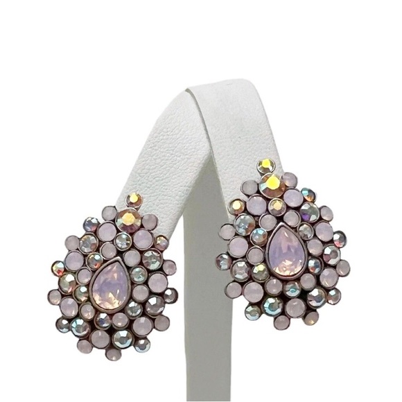 V&A Victoria & Albert Museum Signed Pink AB Crystal Floral Scroll Link Bracelet - Picture 1 of 6